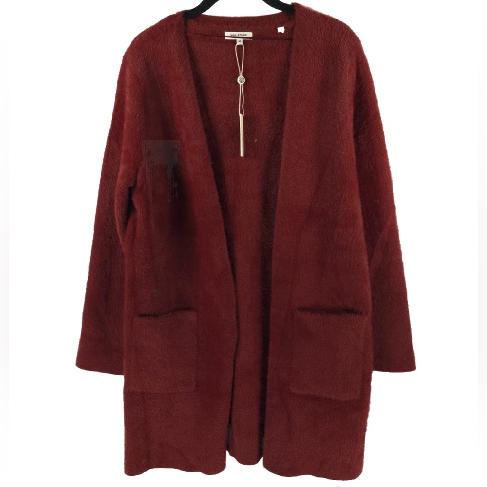 Women's Cozy Open-Front Sweater - Rust